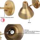 Yosoan Set of 2 Indoor Reading Wall Sconce with On Off Switch, Hardwired Brass Vintage Industrial Wall Mount Metal Fixture Lamp with 6.89" Bowl Antique Metal Shade Bedside Bunk Vanity Light(Antique)
