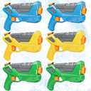 6 Pack Water Gun for Kids, Squirt Gun with Trigger, Long Range Water Pistol Gun, Super Water Blaster Soaker Squirters Toys for Summer Outdoor Pool Beach Yard Party Play