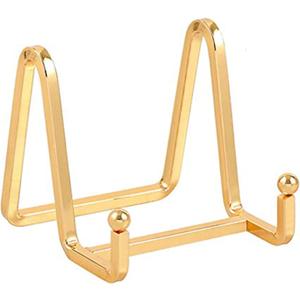 Plate Holder Easel Display Stand - 3 inch Metal Plate Stands for Display - Tabletop Picture Stand - Gold Iron Easels for Display Pictures | Photo Frames | Book | Decorative Plates | Plaque - 1 Pack