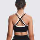 Aoxjox Women's Workout Sports Bras Takes Two Bra High Impact Training Fitness Running Yoga Crop Tank (M)