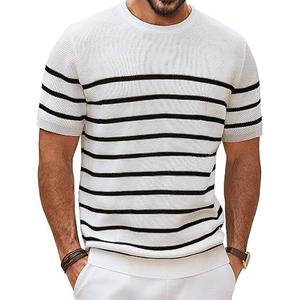 Mens Casual T-Shirts Classic Short Sleeve Knit Tees Crewneck Solid Tee Shirts M