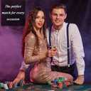 Handepo 6 Pack Y Back Style Unisex Suspenders Adjustable Rainbow Elastic Suspenders with Clip for Pants for Men Women (Elegant Color)