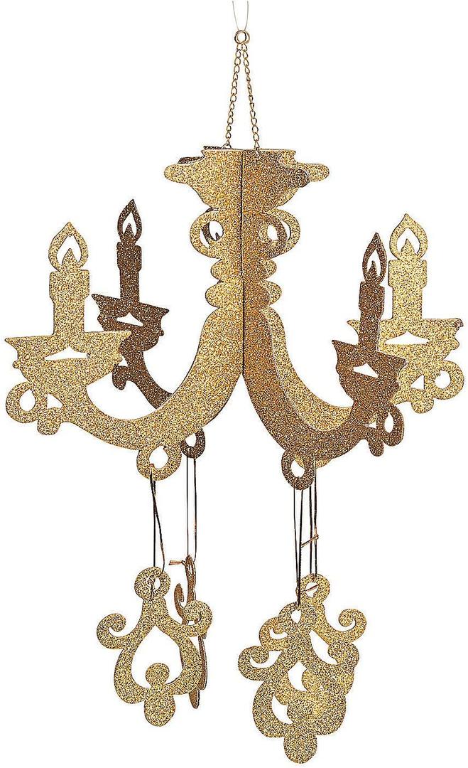 Gold Glitter Chandelier (Cardboard) Wedding and Party Decor
