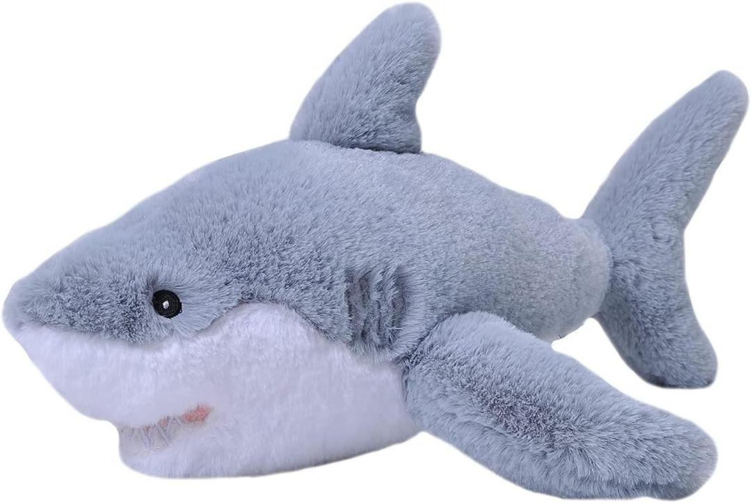 Wild Republic EcoKins Great White Shark Stuffed Animal 12 inch, Eco Friendly Gifts for Kids, Plush Toy, Handcrafted Using 16 Recycled Plastic Water Bottles (Great White Shark)