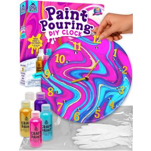 PURPLE LADYBUG Easy Cleanup Paint Pouring Art with Gloves & Table Cover - Washable & Non-Toxic Kids Painting Kit, Art and Crafts for Kids Ages 8-12, Gifts for Ages 6+ Years Old, Crafts for Girls 8-12