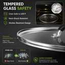 15 Inch Tempered Glass Lid for Lodge Skillets, Dutch Ovens & Pans - Universal Fit for 15 Inch Cookware - Oven & Dishwasher Safe up to 400°F - with Steam Vent & Ergonomic Handle