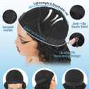 18 Inch Burmese Curly Half Wig Human Hair for Black Women Spiral Curl Ends Glueless Wear & Go Drawstring Wig 180% Density Flip Over Beginner Friendly No Glue No Sew Natural Black
