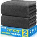 2 Pack Extra Large Washable Pee Pads for Dogs 72"x72" Reusable Dog Pads Non-Slip Waterproof Dog Pee Pads Fast Absorbent Puppy Pads for Training Whelping Housebreaking Incontinence for Playpen