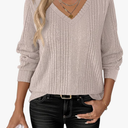 ANRABESS Womens V Neck Sweaters 2025 Fall Long Sleeve Shirts Lightweight Ribbed Knit Basic Casual Office Work Tunic Tops XL