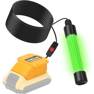 OLIBUY LED Underwater Green Fishing Light, 13W 1300 Lumens IP68 Rated Submersible Fishing Light Attractants for Night Fishing, Docks, Boats, Kayaks(No Battery)