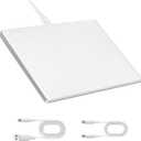 Wired Trackpad for Windows 7/10/11, High Precision Wired Touchpad with Multi-Gesture, Premium Glass Surface, Dual Cables(USB A to C & USB C to C) for Windows PC Computer, White