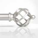 1 Inch Heavy Duty Curtain Rods for Windows 72150":Sturdy Silver Metal Drapery Rods with Decorative Twisted Cage Finials,Adjustable Farmhouse Window Treatment Rod for Bedroom/Kitchen/Living Room