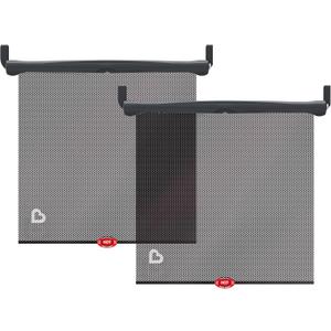 Munchkin Brica Sun Safety Car Window Shade with Heat Alert, Helps Block UVA/UVB Rays, 2 Pack, Black