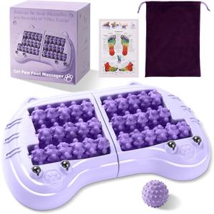 Foot Massager for Plantar Fasciitis Relief, Foot Roller with Massage Ball,Neuropathy Pain Relief Foot Massage,Gift for Adult (Includes Reflexology Chart) (Purple)
