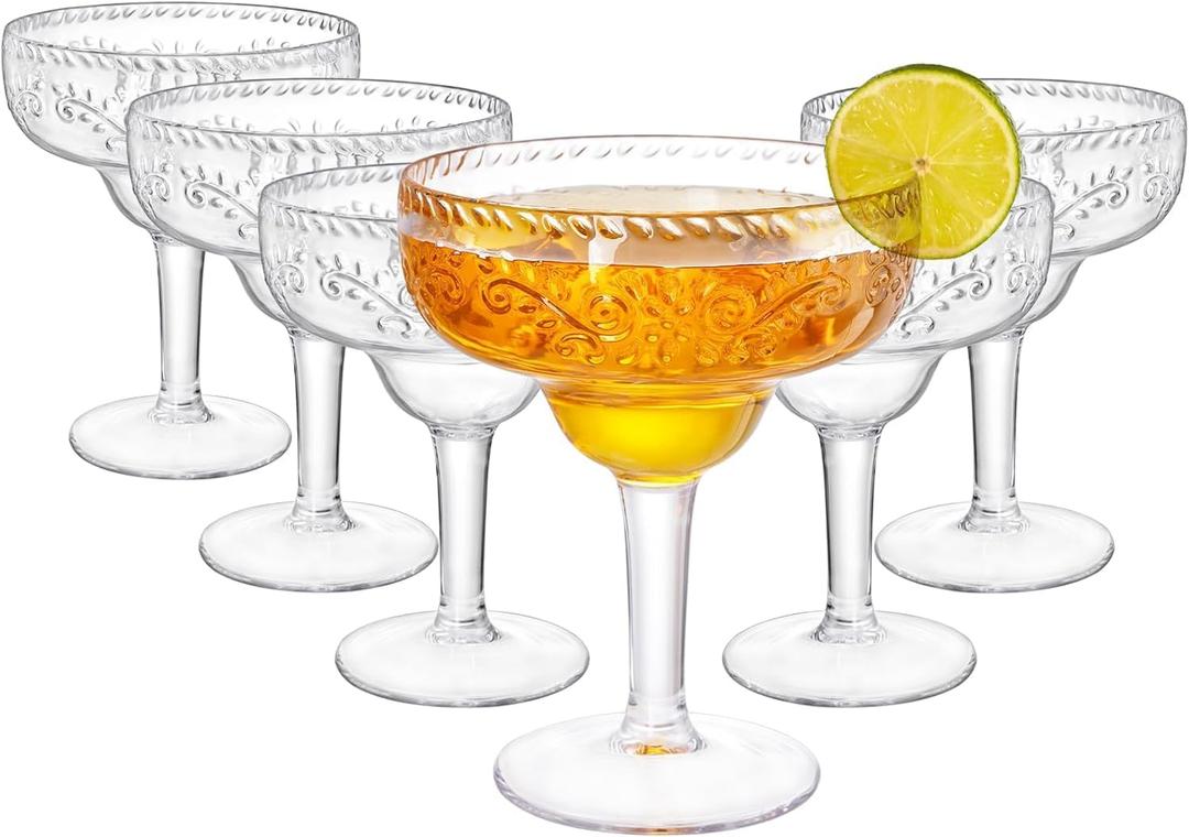 Set of 6 Acrylic Margarita Glasses, 16oz Crystal Clear Unbreakable Cocktail Cups, Perfect for Martini, Tequila, and Party Drinks - BPA-Free (6 SET)
Margarita Glasses Set of 6