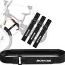 Boncas Adjustable Bike Rack Strap Bicycle Wheel Stabilizer Straps with Innovative Gel Grip Keep The Bicycle Wheel from Spinning (24" Black 4 Pcs)