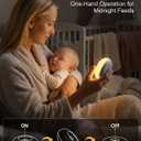 Baby Night Light, 0 Blue-Light Nursery Egg Light for Breastfeeding, Flip Design, Soft BPA Free, 3 Colors & Dimming, Rechargeable Portable Touch Nightlight for Kids Toddler
