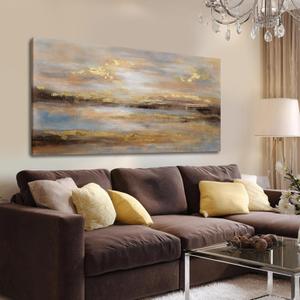 NBAODAN Abstract Wall Art for Living Room Gold and Orange Wall Decor for Living Room Large Neutral Art Pictures Modern Artwork 29x58 Inch Bedroom Dining Room Decorations