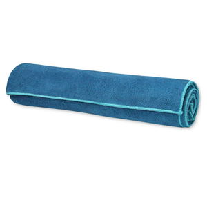 Gaiam Yoga Towel - Mat Sized Active Dry Non Slip Moisture Wicking Sweat Absorbent Microfiber Hot Yoga Towel for Women & Men | Stay-Put Corner Pockets (70" Long x 26" Wide)