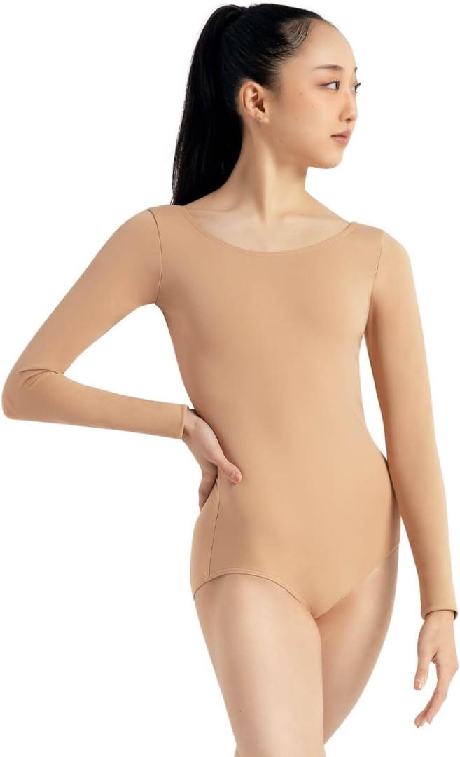 Capezio womens Long Sleeve Leotard, Light Suntan, Medium