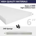 24" x 24" x 6" Outdoor Deep Seat Cushions Set - Waterproof & Fade Resistant Patio Furniture Replacement Cushions, Non-Slip Outdoor Cushions Fit Loveseats, Couches, Chairs, and Sofas.