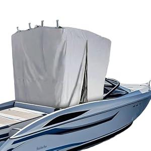 Marine T-Cover, Boat Console Top CoverOutdoor Marine Marine Grade Canvas Full Cover(Large 108" L x 85" W x 90" H)