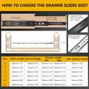 18 inch Ball Bearing Drawer Slides 6 Pairs (12pcs) - 100LB Capacity, Full Extension Side Mount Slides for Kitchen Cabinets, Wardrobes, Office Furniture (Black 18inch)