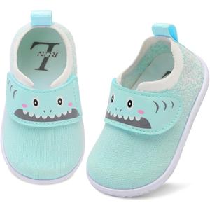 L-RUN Baby Barefoot Walking Shoes Cute Shark Breathable Lightweight