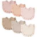 Baby Muslin Bibs Bandana Drool Bibs for Unisex Boys & Girls, Soft and Absorbent Cotton Teething Drooling Bib Set for Newborn Toddler (Pink)