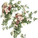 Ling's moment 1PCS Dusty Rose Arch Flowers Artificial Floral Swags Wedding Centerpieces Faux Flower Garland Greenery Arrangements for Engagement Party Sweetheart Table Decor Welcome Signs Wall