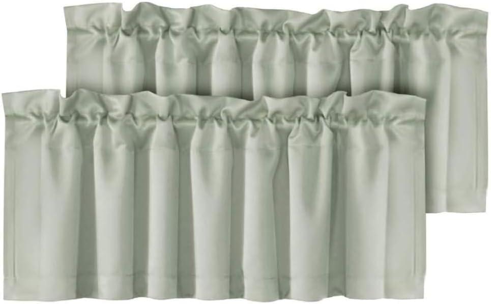 H.VERSAILTEX Blackout Valances for Windows,Sage Green Kitchen Window Valance Curtains for Living Room/Bedroom/Bathroom Privacy Decorative Rod Pocket 2 Panels52" W x 18" L, Light Sage