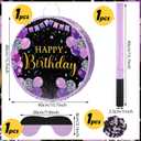 Sinmoe Birthday Piata with Stick Blindfold and Confetti Large Piata for Adult Men Women Birthday Party Supplies Decoration Wedding Anniversary(Purple)