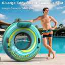 2 Pack 53" Heavy Duty River Tube Float for Adults,Inflatable River Raft Float for Pool Lake Beach with Built-in Cup Holders,Ergonomic Backrest,Durable Grip Handles & Grab Rope,360Lb Weight Capacity