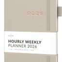 Skyline Dated Hourly Weekly Planner 2026  Agenda & Daily Appointment Book  Time Blocking Notebook for Business Entrepreneurs, A5 (Seashell)