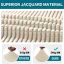 Turquoize Stretch Bar Stool Cover Counter Stool Pub Chair Slipcover for Dining Room Cafe Barstool Slipcover Removable Furniture Chair Seat Cover Jacquard Fabric with Elastic Bottom Set of 4, Natural