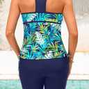 Yonique Women Two Piece Tankini Swimsuits with Shorts Athletic Bathing Suit with Swim Shorts Racerback Swimwear (M)