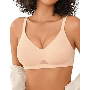 Avidlove Women's Seamless Wireless Bra with Soft Support Full Coverage Everyday Bra Nude, L