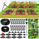 240FT Drip Irrigation System Kit New Quick-Connect, Automatic Garden Watering Misting System for Greenhouse, Yard, Lawn, Plant with 1/2 inch Hose 1/4 inch Distribution Tubing and Accessories