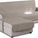 VANSOFY Upgraded Sectional Couch Covers 100% Waterproof L Shaped Sofa Slipcover Reversible Chaise Lounge Cover for Sectional Sofa Furniture Protector Cover for Pets Dog Cat(Small, Khaki)