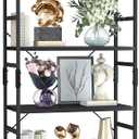 NUMENN 6 Tier Bookshelf, Tall Bookcase Shelf Storage Organizer, Modern Book Shelf for Bedroom, Living Room and Home Office, Black