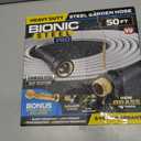 Bionic Steel PRO 50 Ft Metal Garden Hose with Nozzle, Water Hose Made from Heavy Duty 304 Stainless Steel, Flexible, Lightweight, Brass Fittings, Non Kinking, 500 PSI