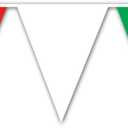 Beistle Red White and Green Pennant Banner, Plastic Decoration with Triangle Flags, Italian Christmas Fiesta Cinco de Mayo Party Supplies Indoor Outdoor Event Dcor, 17 x 30