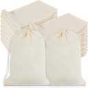 Dimeho 200 Pack Muslin Bags Cotton Drawstring Bags 4 x 3 Inches Canvas Linen Bag Reusable Sachet Bag Multipurpose Empty Gift Pouch for Tea Jewelry Wedding Party Home Supplies Favors Storage, 1 Count