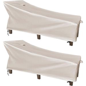 Patio Lounge Chair Cover Waterproof Outdoor Chaise Lounge Covers UV Resistant Special fixed design 78Lx32Wx35H Beige 2Pack Patio Furniture Covers