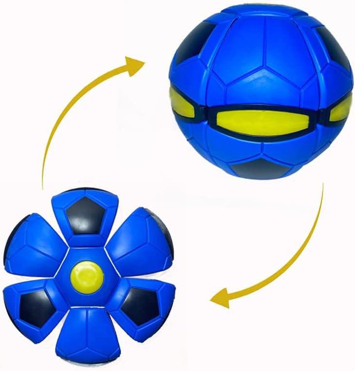 UFO Magic Ball, Portable Flying Toys Creative Fly Saucer Stomp Magic Balls, Decompression Flying Flat Disc Balls Toy for Childrens Outdoor Sports Kids Gift (Football Blue)