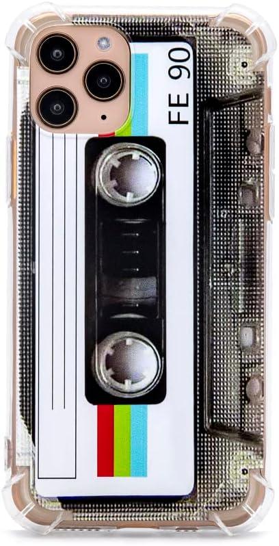 FAteam Case for iPhone 11 Pro Matte Finish Heavy Duty Soft Back Cover with Reinforced Corners TPU Soft Bumper Retro Cassette Tape Case Compatible with iPhone 11 Pro