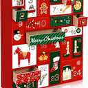 Christmas Empty Advent Calendars to Fill, Empty Advent Calendar, Fillable Advent Calendar with 24 Drawers Christmas Countdown Advent Calendar, Reusable Wooden Xmas Countdown Gift Decorations
