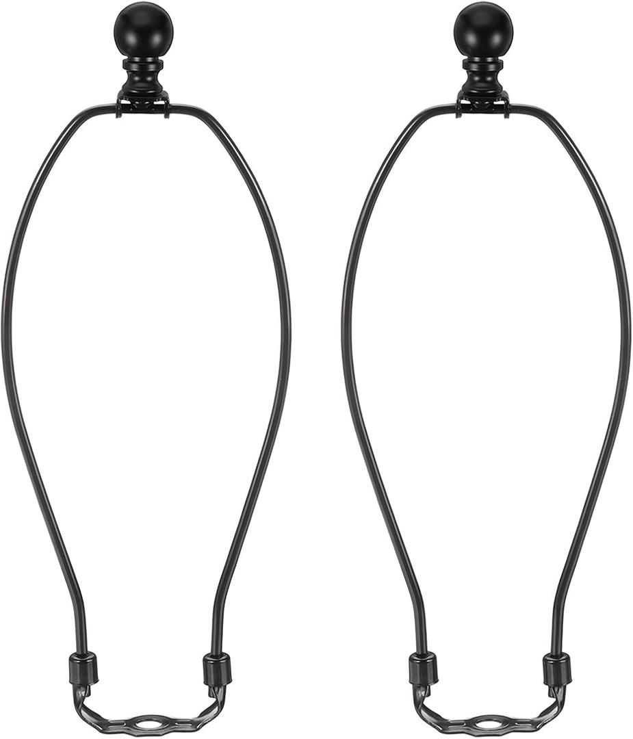 PATIKIL 12 Inch Lamp Harp Kit with Finial, 2 Set Detachable Shade Bracket Holder, DIY Lighting Accessories for Table Floor Lamps, Black