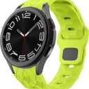 Rugged No Gap Band Compatible with Samsung Galaxy Watch 7 FE 4 5 6 Band 44mm 40mm/Galaxy Watch 6 Classic Bands 47mm 43mm/Watch 5 Pro 45mm/4 Classic 46mm 42mm, Silicone Replacement Sport Strap for Men