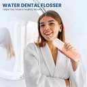Cordless Water Flosser for Teeth Clean, Portable Electric Water Dental Flosser for Travel, 3 Modes 8 Intensities, IPX7 Waterproof Water Dental Picks for Gums Braces with 4 Tips (Pink)